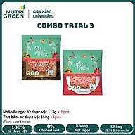 Combo trial 3 thịt thực vật thuần chay ( Nhân burger + Thịt băm) - Let s plant meat - plant based meat thumbnail