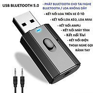 Thiết bị thu phát âm thanh Usb bluetooth 5.0 âm thanh đa chức năng jack cắm 3.5mm cho loa, ô tô tai nghe bluetooth, biến loa thường thành loa Bluetooth, Hàng Chính Hãng