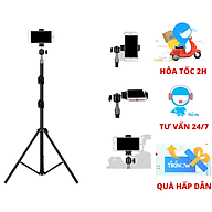 Chân đế điện thoại, máy ảnh  dùng để livestream, chụp ảnh, quay tiktok, kiêm gắn đèn livestream , tặng kèm remote bluetooth - Hàng chính hãng