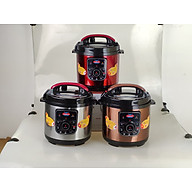 Nồi áp suất điện Ladomax HA-7860 Dung tích 6L kèm khay hấp, công suất 1000W, Màu Inox-Hàng chính hãng