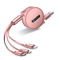 Dây cáp sạc đa năng Cafele 3 in 1 Type-C, 2 Lighning, Micro USB, cho iPhone iPad, Smartphone & Tablet Android (1.2M, Fast charge 3 in 1 Cable)- Hàng nhập khẩu thumbnail