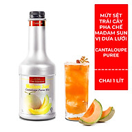 Mứt trái cây pha chế Madam Sun vị Dưa Lưới Cantaloupe Puree Mix chai 1L - thumbnail