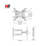 Giá treo tivi đa năng góc 2 tay nhập khẩu NBP4 dùng cho tivi 32-55 inch