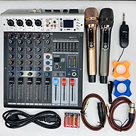 Combo Bàn Trộn Âm Thanh Max11 Micro AK96 - Nâng Cấp Âm Thanh, 99 Hiệu ứng Vang, Tích hợp nguồn 48V, Mic hợp kim sang xịn Hàng Chính Hãng
