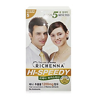 Thuốc nhuộm tóc phủ bạc thảo dược Richenna Hi-Speedy Color Hàn Quốc màu nâu hạt dẻ đậm 60g thumbnail
