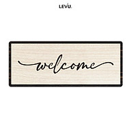 Bảng welcome dán cửa LEVU BG18S bằng gỗ cho nhà hàng, quán coffee trà sữa thumbnail