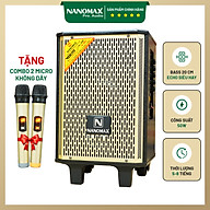 Loa Kéo Karaoke Mini Bluetooth Nanomax S-8C Bass 2 Tấc 20cm Công Suất 50W Có Đọc USB Thẻ Nhớ Hàng Chính Hãng