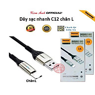 Dây sạc nhanh 3A Hiệu Ham mer ( H-C12-I ), Chân L  Có đèn báo, Hàng chính hãng bảo hành 12 tháng