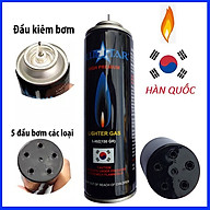 Bình Bơm ga cho bật-lửa-hộp-quẹt kèm 5 đầu bơm các loại bật-lửa-gas - Blue Hàn Quốc 150 gram