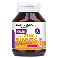 Viên kẹo nhai bổ sung kẽm Healthy Care Zinc + Vitamin C Chewable cho bé 60 thumbnail