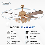 Quạt chùm đèn Klasse 52KSP 619Y Hàng chính hãng