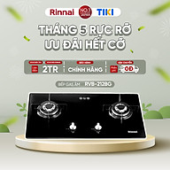 Bếp gas âm Rinnai Rinnai RVB-212BG mặt bếp kính và kiềng bếp men - Hàng chính hãng.