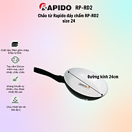 Chảo từ Rapido đáy chấm RP-RD2 dùng cho mọi loại bếp - (24-26-28-30cm) - HÀNG CHÍNH HÃNG