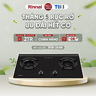 Bếp gas âm đầu đốt trong Rinnai RVB-2i(AB) mặt bếp kính và kiềng bếp men - Hàng chính hãng.