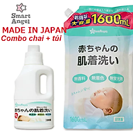 Combo Nước giặt cho bé Smart Angel Nhật Bản chai 800 ml và túi 1600 ml thumbnail