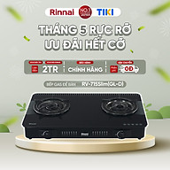Bếp gas dương Rinnai RV-715Slim(GL-D) mặt bếp kính và kiềng bếp men - Hàng chính hãng.