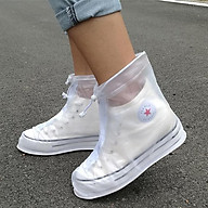 ủng Bọc Giay Dép đi mưa ngắn Tiện Lợi Chống Trơn Trượt Chất Liệu Cao Cấp-Trắng