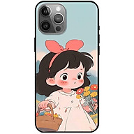 Ốp lưng cho iPhone 12 - iPhone 12 Pro - 12 Pro Max - 13 Mini - iPhone 13 - 13 Pro - 13 Pro Max - Cô Gái Nơ Hồng - Hàng Chính Hãng