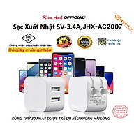 Củ sạc xuất Nhật 5V-3.4A KFLY ( JHX-AC2007) chứng nhận PSE tiêu chuẩn Nhật Bản, được dùng thử 30 ngày, bảo hành hàng chính hãng 12 tháng