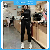 Quần dài nữ , quần dài jogger chất liệu nhung co giãn ống suông bo gấu Thương hiệu CHANDI QG123 thumbnail