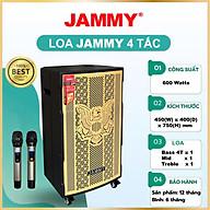 Loa kéo 4 tấc Jammy F1548K - _Kích thước: 450 (W) x 400 (D) x 750 (H)mm _Công suất: 600Watts- Hàng Chính Hãng