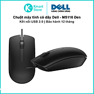 Chuột máy tính có dây Dell MS116 Black - Hàng chính hãng FPT phân phối
