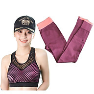Bộ thể thao tập yoga, tập gym nữ SR03 YG cao cấp áo hồng phối lưới thumbnail