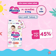Tã/bỉm dán Merries size M - 56 miếng (dành cho bé từ 6 - 11kg)