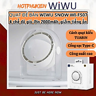 Quạt làm mát tuarbin mini để bàn hiệu HOTCASE WlWU Snow Wi-FS07 - Trang bị 4 cập độ gió, Pin sạc tích điện, Gió Mạnh, Êm Ái - Hàng nhập khẩu