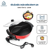 Nồi Lẩu Điện Đa Năng 2 Ngăn Chống Dính Chức Năng Tiện Dụng 5L 1360W - Hàng Chính Hãng MINIIN
