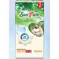 Tặng Thêm 2 Miếng- Tã Quần Sunmate L14 Siêu Khô Thoáng (Tã Quần Người Lớn Sunmate Size L 16 Miếng /Gói) - Date Luôn Mới