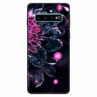 Ốp lưng in cho Samsung S10 Plus Mẫu Mẫu Đơn Hồng Đen