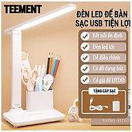 Đèn Bàn Học Đọc Sách Cao Cấp Teement Led Chống Cận 03 Chế Độ Ánh Sáng Vàng Bảo Vệ Mắt- Hàng Chính Hãng