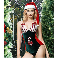 Women s Christmas Santa Claus Fancy Dress Xmas Jumpsuit Hat Mesh Stockings thumbnail