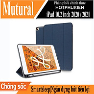 Case bao da chống sốc canvas cho iPad 10.2 inch 2020 / 2021 hiệu Mutural Yashi Series trang bị ngăn đựng bút, thiết kế tản nhiệt, hỗ trợ smartsleep - hàng nhập khẩu