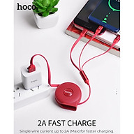Cáp sạc nhanh dây rút 3 đầu Hoco U50 - HÀNG CHÍNH HÃNG