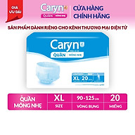 Tã/Bỉm Quần Người Lớn Caryn Mỏng Nhẹ Chống Tràn Dành Cho Người Già Có Thể Tự Đi Lại Size XL20 miếng)