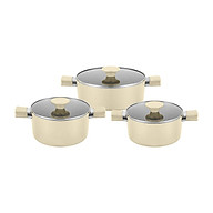 Bộ nồi phủ sứ an toàn Elmich Classic EL-5226BE03 Size 18,20,24cm - Hàng chính hãng