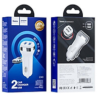 Tẩu sạc Hoco Z40 2 cổng USB Dùng Trên Xe Hơi Cổng Khe Cắm Cho Samsung iPhone Huawei Vivo Oppo LG Lenovo - Hàng chính hãng