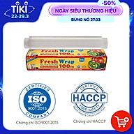 COMBO Màng bọc thực phẩm Hoàng Châu Plastic30CM X 100M tặng kèm lõi thay thế 100M thumbnail