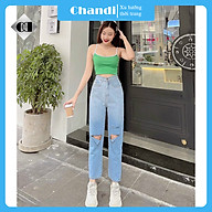 Quần Jean Nữ Dáng Baggy thương hiệu Chandi, chất jean co dãn nhẹ lưng cao mẫu mới MS3262 thumbnail