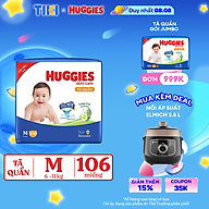 Tã/bỉm quần HUGGIES SKINCARE MEGA JUMBO size M 106 miếng