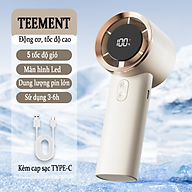 Quạt Tích Điện Mini Cầm Tay Teement , Màn Hình Led, 100 Tốc Độ Gió ,cầm Tay Thông Minh, Màn Hình Hiển Thị Kỹ Thuật Số, Pin 2000mah Siêu Mát - Hàng Chính Hãng