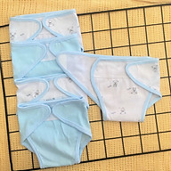 Set 5 tã vải sơ sinh cotton TOMTOM BABY | Size 1,2,3 cho bé sơ sinh - 9kg | Miếng dán bo viền, chất vải mềm mịn