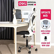 Ghế Xoay Văn Phòng Ngồi Làm Việc Công Thái Học Deli - Tay Gập Thông Minh, Có Ngả Lưng, Lưới Thoáng Khí, Chân Xoay Tiện Ích, Đệm Ghế Êm Aí - Phù Hợp Học Sinh, Văn Phòng, Game Thủ, Gaming - Hàng Chính Hãng