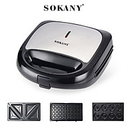 Máy nướng bánh mì, máy kẹp bánh mì sandwich đa ngăng SOKANY công suất 800W -HÀNG CHÍNH HÃNG- DELIYA