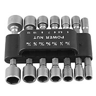 Bộ 14 Đầu Khẩu Tuýp Vặn Ốc Bu Lông Lục Giác Gắn Máy Khoan