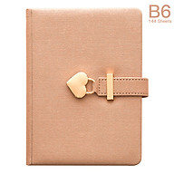 B6 Diary Heart Shaped Lock Diary with Lock and Key PU Secret Notebook thumbnail