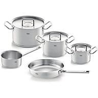 Bộ Nồi Fissler profi set 5 vung thép siêu cao cấp kèm quánh và chảo made in Germany Hàng Chính Hãng