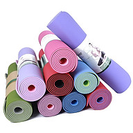 Thảm tập Yoga, Gym LILAHOME 2 lớp + Tặng túi và Dây thảm Giao màu ngẫu thumbnail
